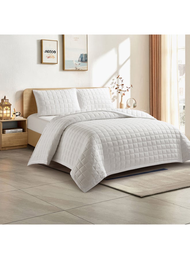 Home Box White Microfiber King Quilt Set for All - Image 2